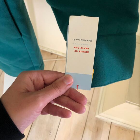 Cat & Jack NWT Girls' Solid Faux Fur Jacket Dark Green Winter Coat Size XL - Picture 5 of 8